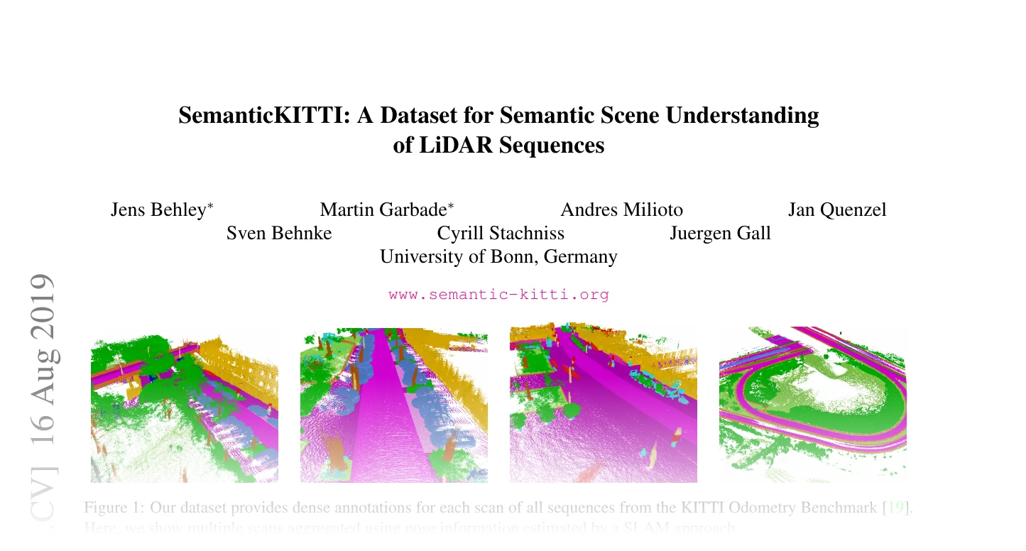 First page of SemanticKITTI: A Dataset for Semantic Scene Understanding of LiDAR Sequences