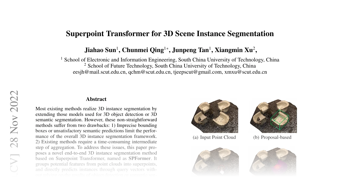 First page of Superpoint Transformer for 3D Scene Instance Segmentation